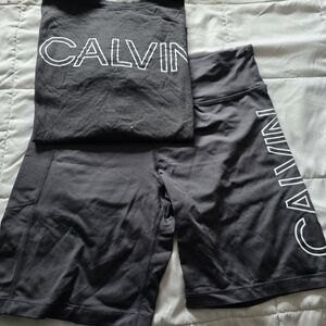 Calvin Klein Black Logo Active Shorts & Tee Set